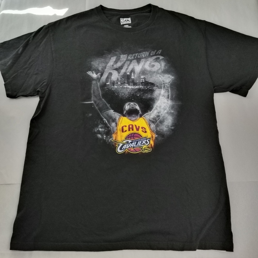 Cleveland Cavaliers T Shirt Men L Black Lebron James Return Of King NBA Majestic